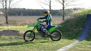 KAWASAKI KX250F FMF 4.1 RCT - FIRST SPRING RIDE (Coldstart &amp; Jumps)