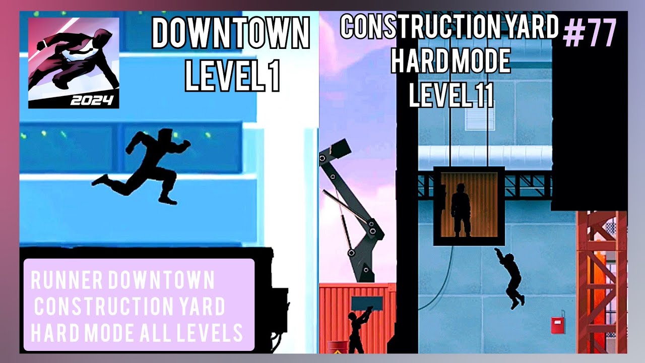 #77 RUNNER DOWNTOWN - CONSTRUCTION YARD HARD MODE ALL LEVELS (Technology Park Hard Mode?) ➲ Vector