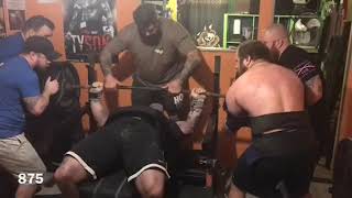 Bob Merkh Bench Press 875 and 925 pounds
