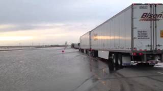 Flood Water Runs over TransCanada Highway in Saskatchewan
