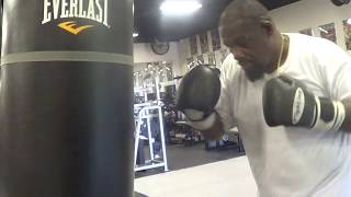 RIDDICK BOWE TEACHES BOXING BASICS & SHOWS OFF SKILLS AT AGE  51!!!