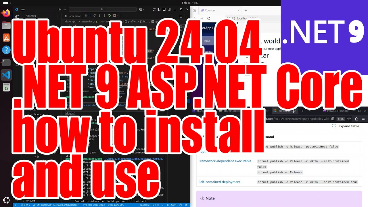 Ubuntu 24.04 .NET 9 ASP.NET Core how to install and use tutorial ...