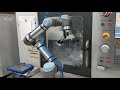 Automated machine tending using a universal ur5e cobot