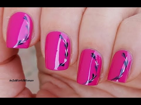 HOW TO PAINT Quick Girly Pink HEART NAIL ART / LifeWorldWomen - YouTube