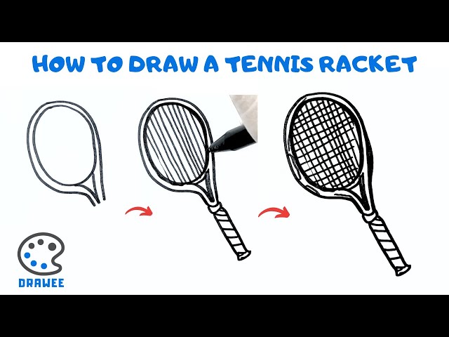 Tennis Racket Tech Soft Simple Drawing Tennis Racket Drawing Easy Step By Step