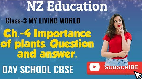 3rd Science || Ch.4 Importance of Plants || Questions and Answers || DAV SCHOOL CBSE