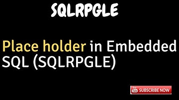 Place Holder or parameter markers in DB2 for i SQL | place holder in sql