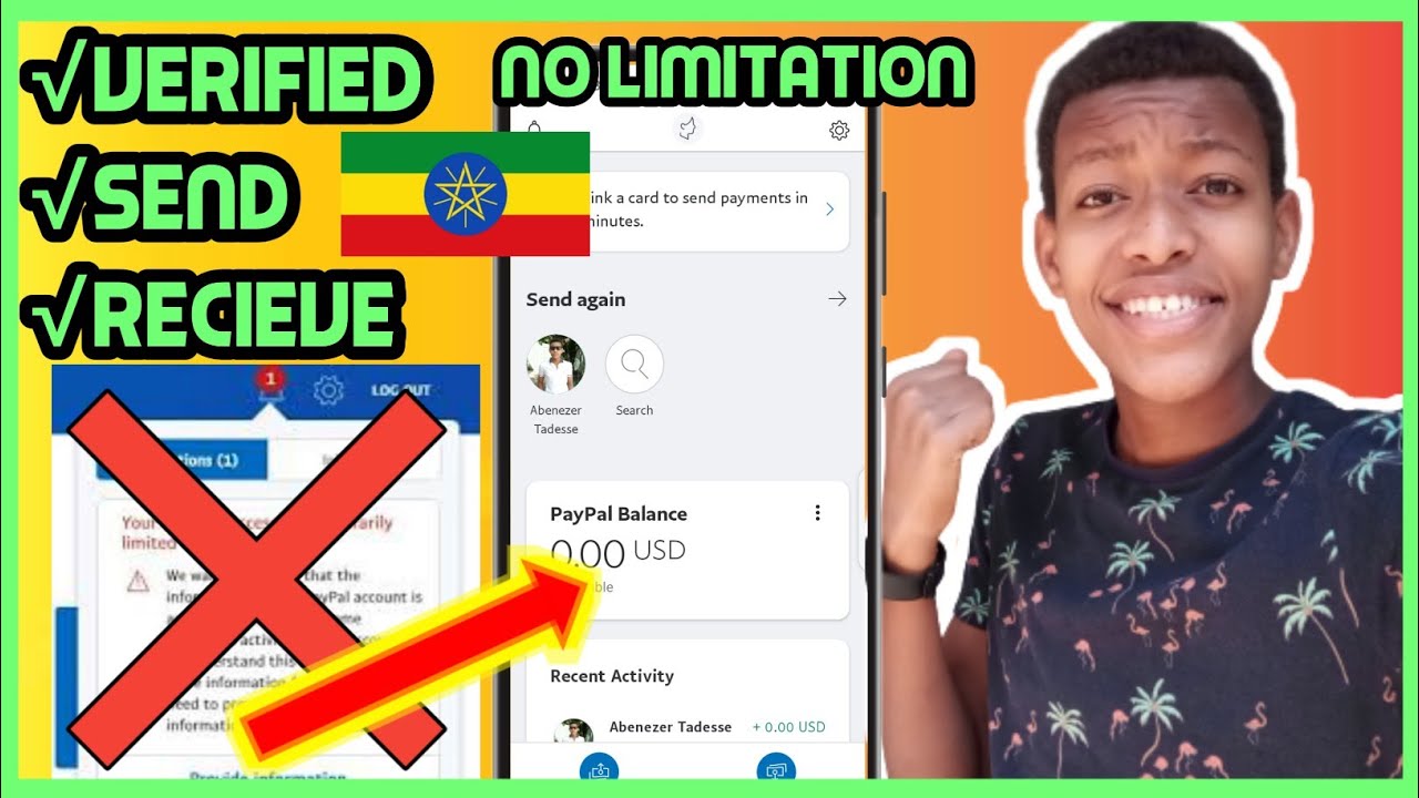How To Create A Verified Paypal Account In Ethiopia የሚሰራ የፔይፓል አካውንት