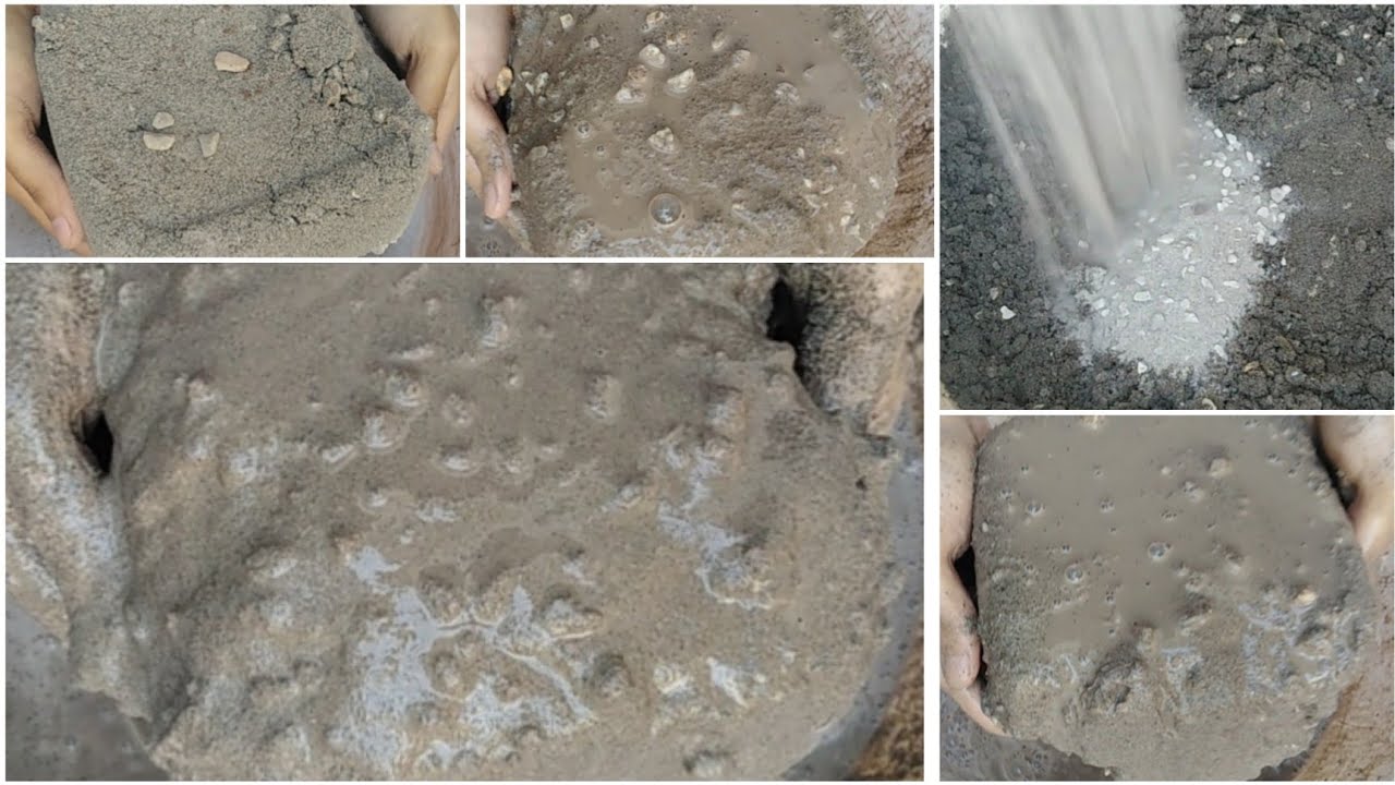 Asmr Stoney sand soft shapes crumbling 💦dipping 😋