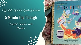 5 Minute Flip Through of my Hedwig Little Golden Book Journal. Super Quick with Music. 