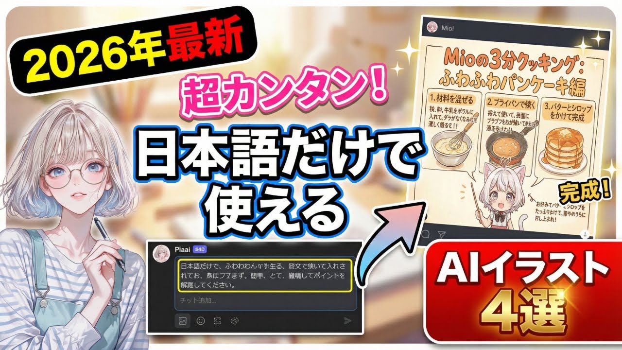 徹底比較】ChatGPT, Adobe, Gemini, PixAI 日本語入力で一番