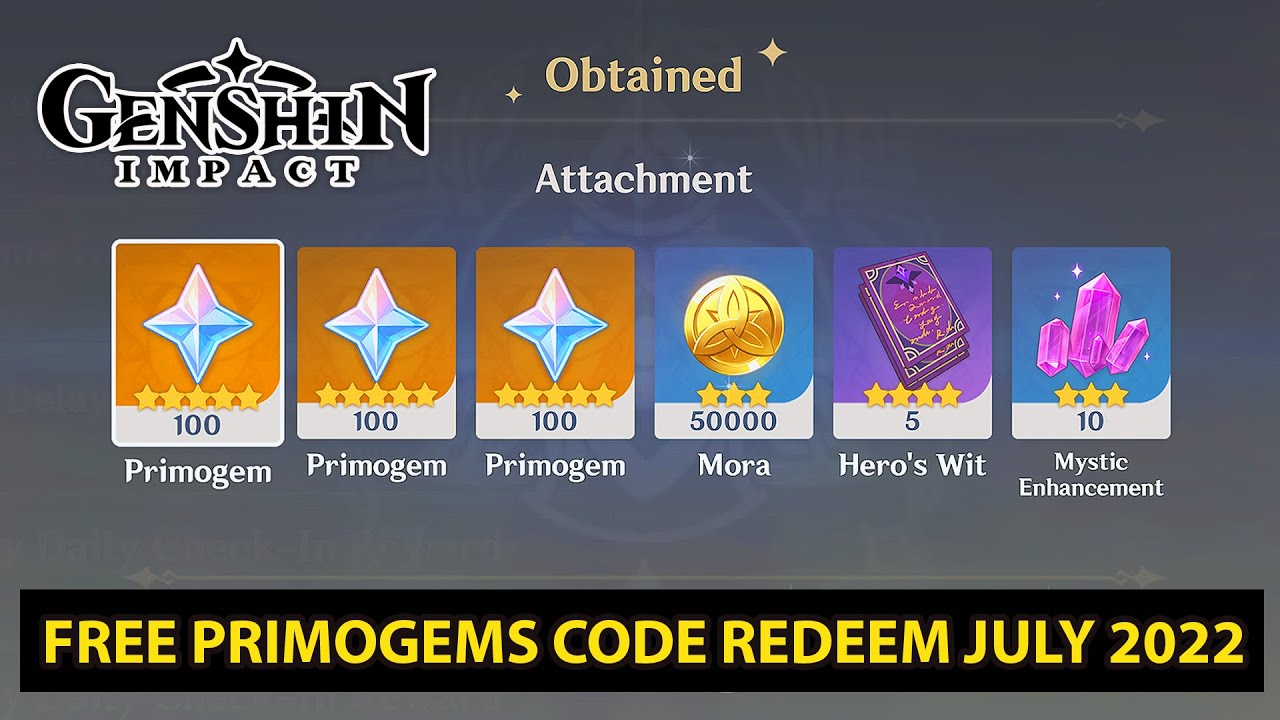 Genshin Impact codes: Primogems and Mora for July