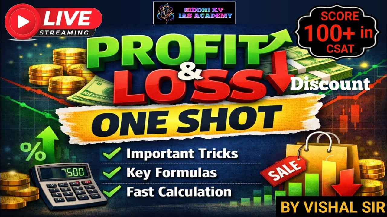 Don’t Miss!🔴LIVE CSAT PROFIT, LOSS & DISCOUNT| Score 100+ in UPSC Prelims 