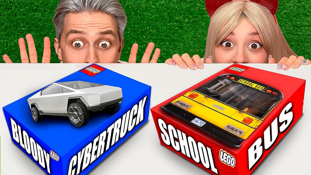 🩸💉НЕ ОТКРЫВАЙ ЛЕГО НАБОР кровавый Cybertruck и Школьный Автобус В 