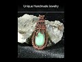 Natural Green Aventurine Stone wrapped in Antiqued Copper Wire - Handmade Unique Pendant Necklace