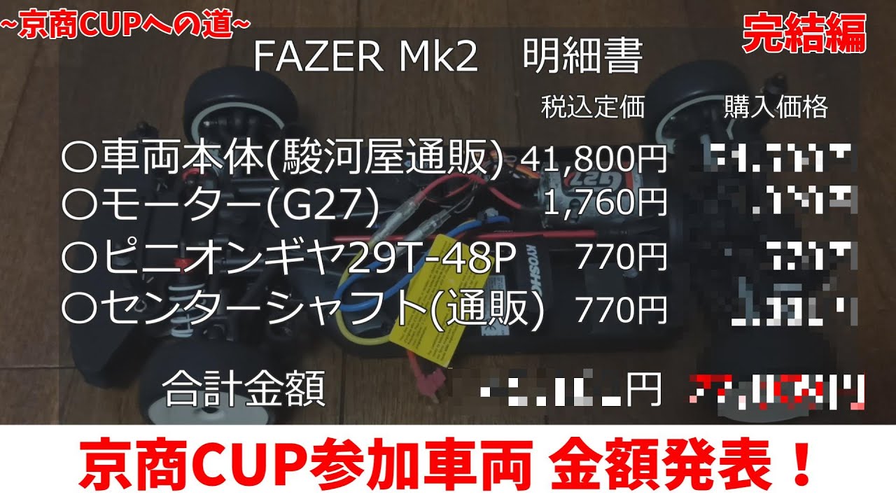 Purchase price announcement] Kyosho Cup 