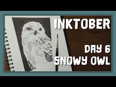 Inktober 2018 Day 6 - Endangered Species: The Snowy Owl