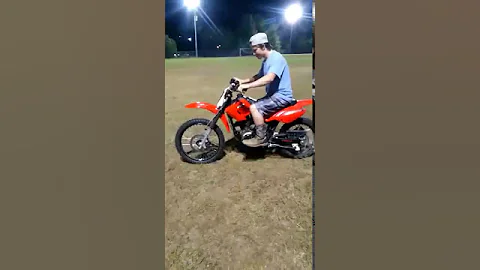 He wrecked my new dirtbike!