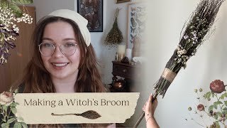 Making a Witch's Broom // Witchy crafts Vlog // In Collab with @theredheadedwitch