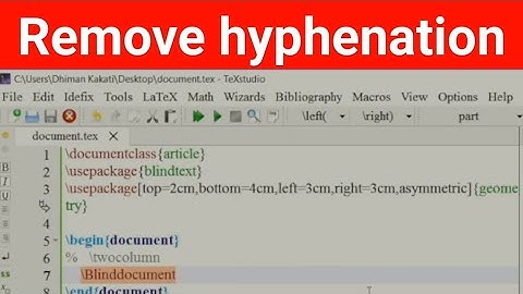 How to avoid Hyphenation or word-break In latex documents || Latex tutorial