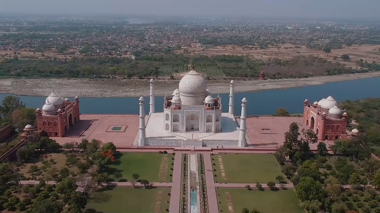 Bryggeri biograf Barber Taj Mahal from drone's eyes in 4k - YouTube