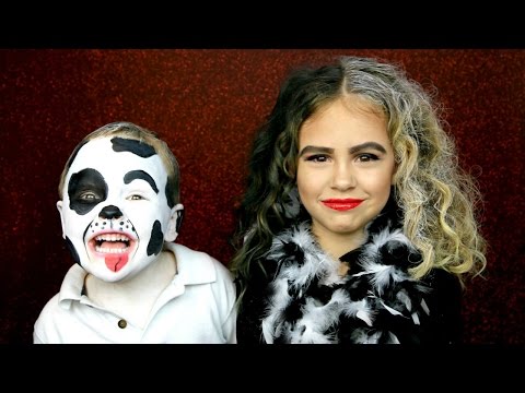Cruella De Vil and Dalmatian Puppy Makeup Costume Tutorial