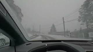 2024 Lotus Eletre R driving in a snowstorm, heavy snow and fog, HUD visibility