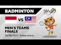 KL2017 29th SEA Games | Badminton - Men's Team FINALS - INA 🇮🇩 vs MAS 🇲🇾 | 24/08/2017