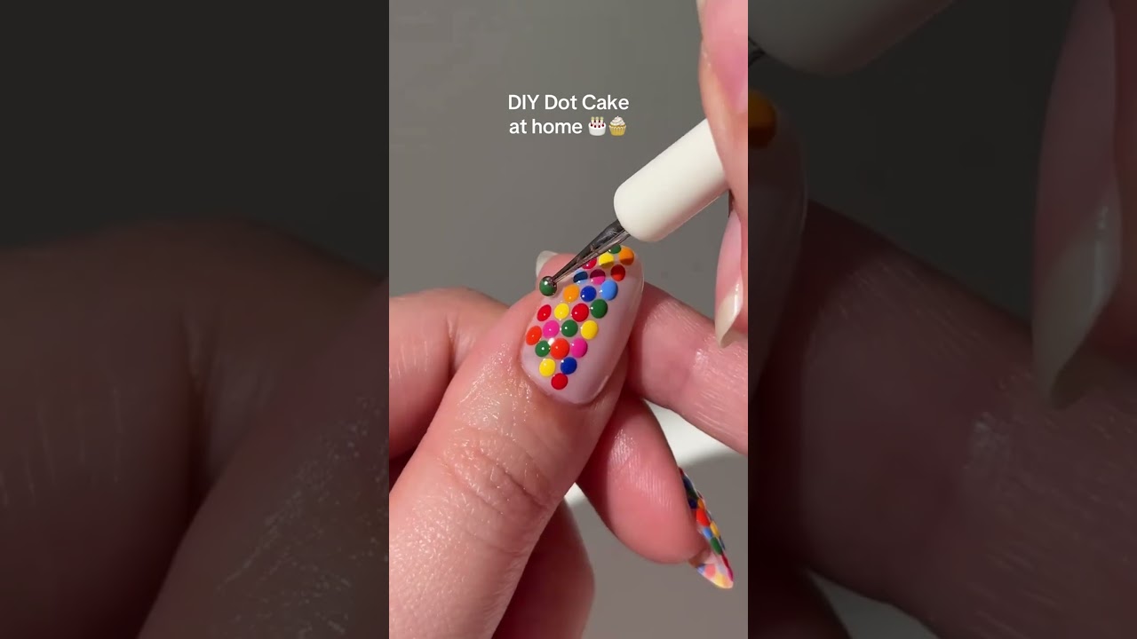 Dot cake nails tutorial 🤯