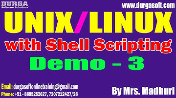 UNIX/LINUX tutorials || Demo - 3 || by Mrs. Madhuri on 27-10-2023 @8AM IST