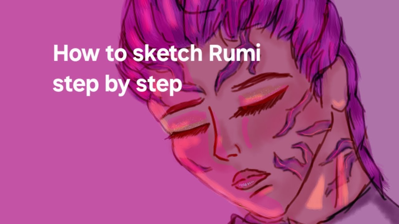 Tutorial how to sketch Rumi (my style) step by step - YouTube