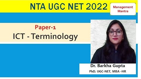 ICT- Terminology, Information Communication Technology, Paper-1, NTA UGC NET