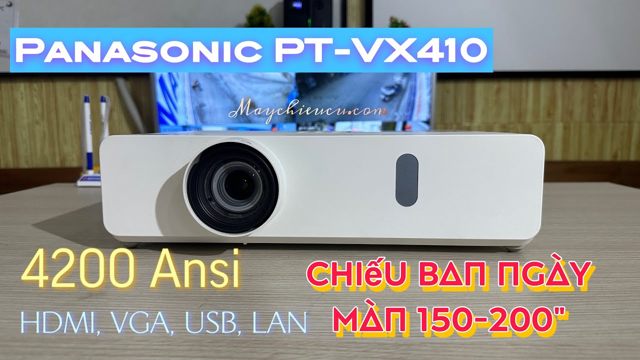 Panasonic PT-VX410 4200 Ansi HDMI, Usb, chiếu ban ngày màn 150-200"