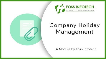 Odoo 12 Apps | Company Holiday Management | FOSS INFOTECH PRIVATE LIMITED