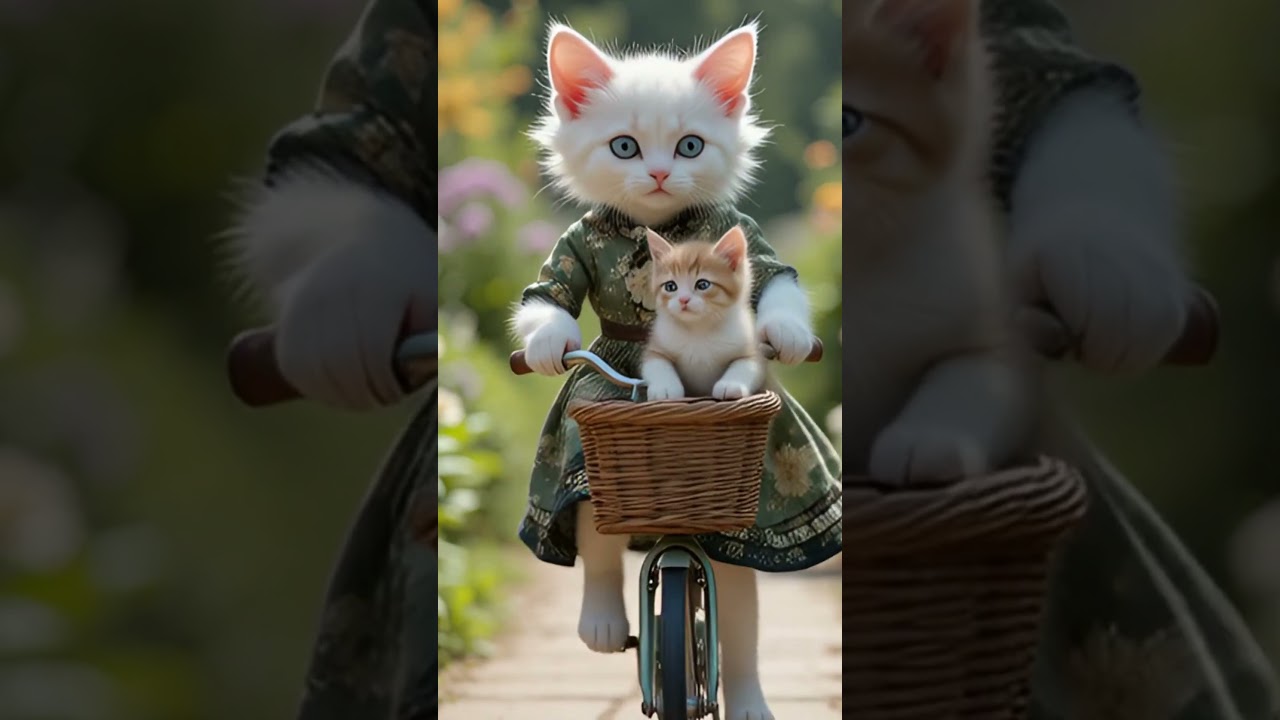 Cute Cat Enjoy to Road 