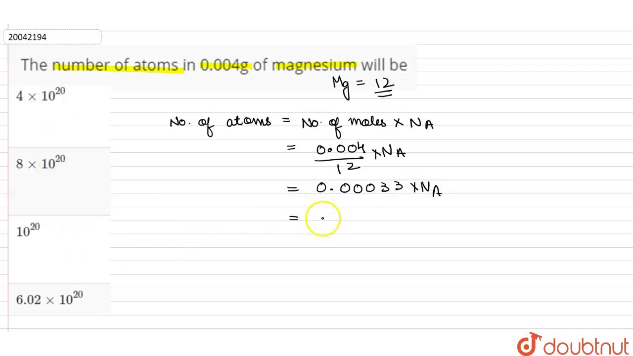 How Many Atoms Are In 80.45 G Of Magnesium