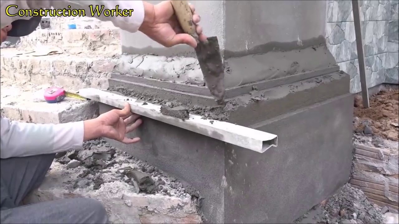 Amazing Construction Rendering Sand & Cement To The Foot Of The Latest ...