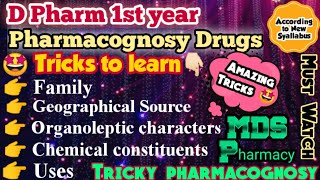 🤩 Amazing Tricks to learn Pharmacognosy drugs || D Pharm & B Pharm || Pharmacognosy || Must watch.