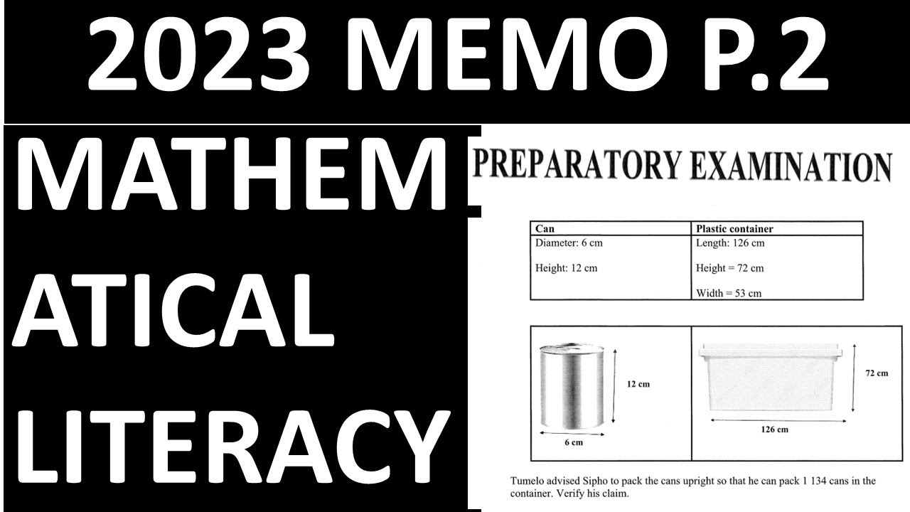 Memo 2023 mathematical literacy paper 2 maths lit preparatory exams