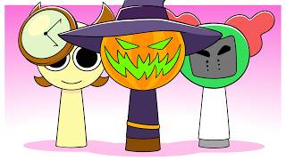 Sprunki OC But 99 Nights Halloween FNF Tricky and Broker / Incredibox