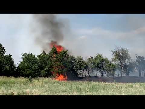 Grass Fire 🔥🔥🔥 extremely close to us. Thank you firefighters!!