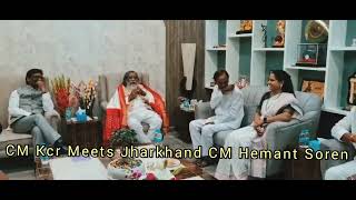 Telangana Cm Kcr Meets Jharkhand Cm Hemant Soren And Shibhu Soren Kcr Hemant Soren Shibhu