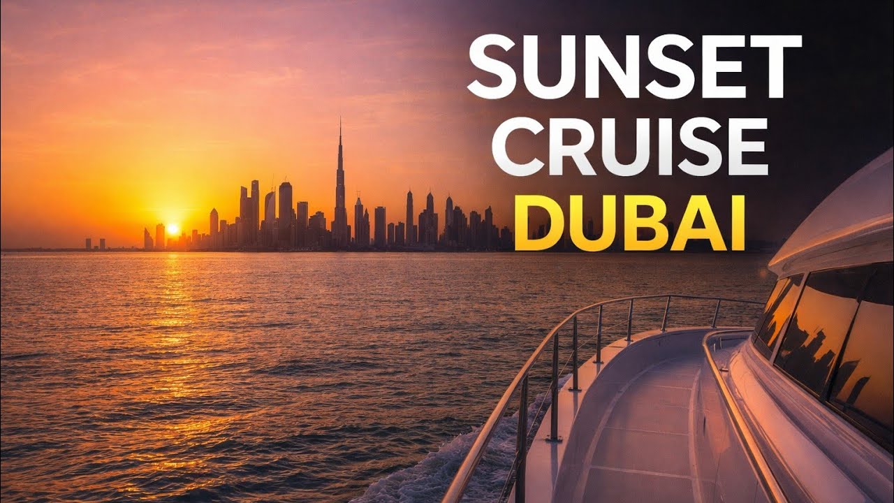 Dubai Sunset Cruise 🇦🇪 | Relaxing Yacht Views in 4K