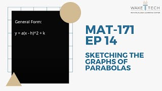 MAT 171   EP 14 Sketching the Graphs of Parabolas
