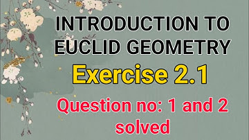 Introduction to Euclid geometry|| NCERT|| Class-9|| Complete exercise 2.1