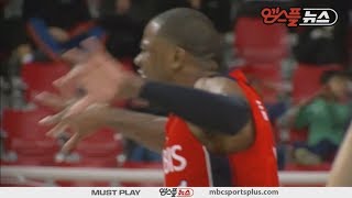 Charles Rhodes, block and dunk | Phoebus vs Sakers | 20161204 | 2016-17 KBL