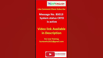 Error Message No. BS013 -  System status CRTD is active