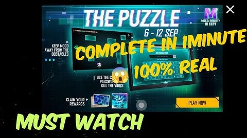 How to complete the new puzzle event in 1 minute || Moco new event || Free Fire ||