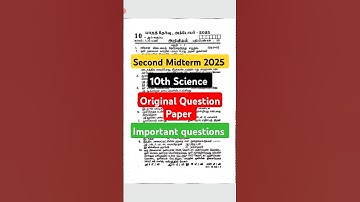 10th Science Second Midterm Original Question Paper 2025