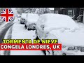 TORMENTA DE NIEVE CONGELA LONDRES, FUERTE TORMENTA INVERNAL EN REINO UNIDO, CALLES CUBIERTA DE HIELO